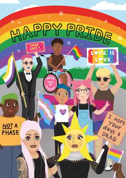 Cute Love & Friendship Card - LGBTQ+ - Happy Pride created by Blue Kiwi Design