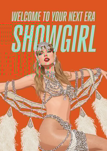 Fun Birthday Card - Taylor Swift - Showgirl Era created by Atwood & Atwood
