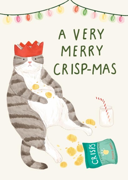 Cute Christmas Card - Cat - Merry Crisp-Mas created by Frankie Norman