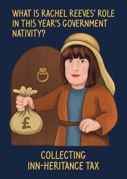 Funny Rachel Reeves Christmas Card created by Scrambled Meg Designs 