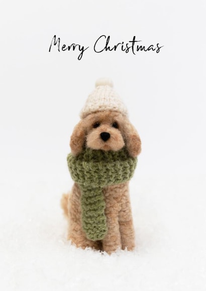 Cute Christmas Card - Felt Cockapoo created by Lemon and Sugar 