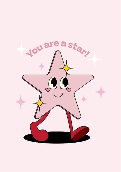 Cute card - you are a star - thank you - congratulations created by Little Prints By Emma