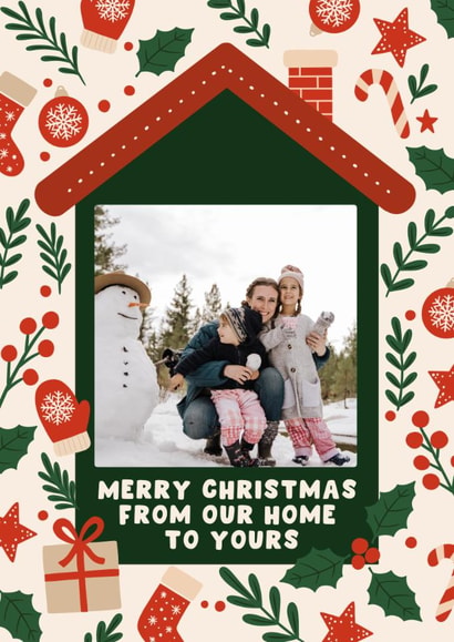 Classic Christmas Card - From Ours Home To Yours | thortful