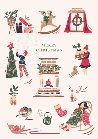Classic Christmas Card - Family At Home created by Vivian Yiwing