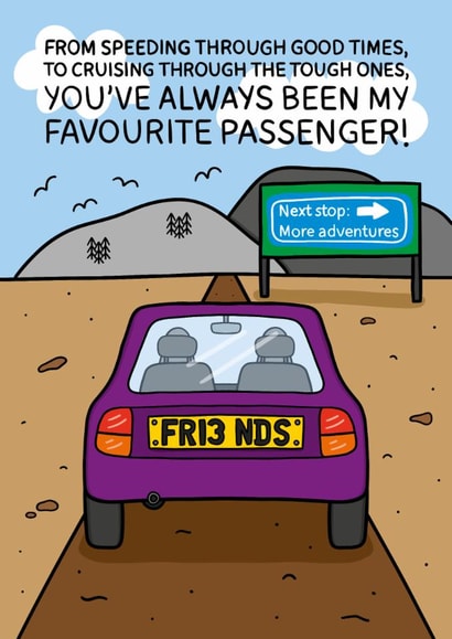 Fun Love And Friendship Card - Favourite Passenger created by TeePee Creations