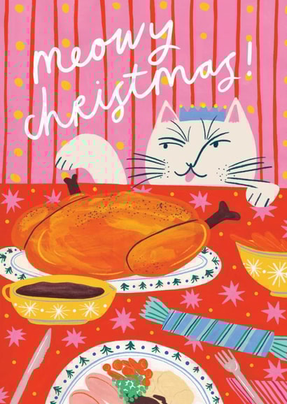 Cute Christmas Card - Cat - Christmas Dinner created by Kerrie McNeill