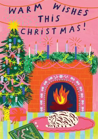 Classic Christmas Card - Cosy Fireplace created by Kerrie McNeill