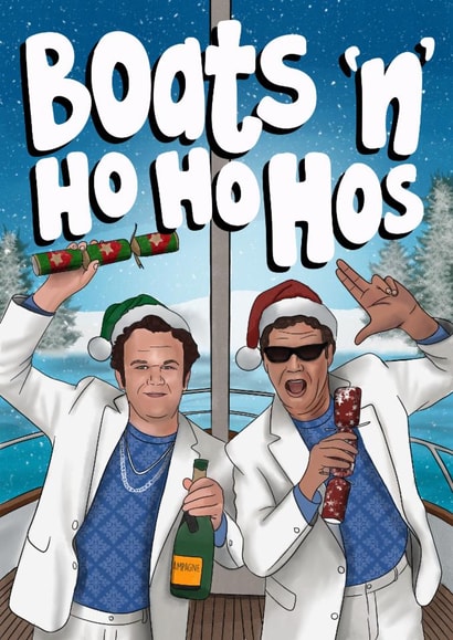 Funny Christmas Card - Boats N Ho Ho Hos - Step Brothers Film created by I Draw Stuff 