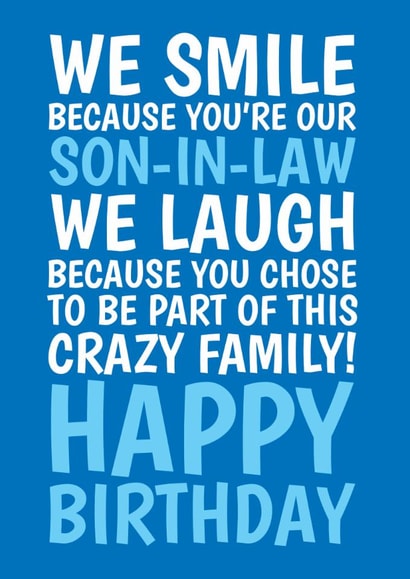 Funny Birthday Card - For Son In Law - Crazy Family created by @Cupsie's Creations
