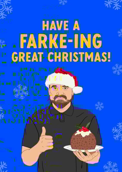 Leeds United Christmas Card - Daniel Farke - Have A Farke-Ing Great Christmas! created by The Cake Thief