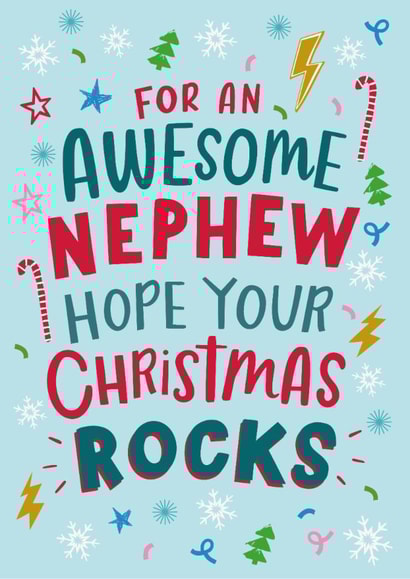 Fun Christmas Card - For Nephew - Hope Your Christmas Rocks created by Dotty Black