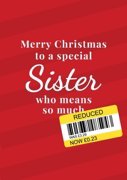Funny Christmas Card - For Sister - Reduced Sticker created by The Cake Thief