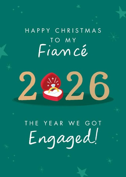 Classic Christmas Card - For Fiance - The Year We Got Engaged created by The Cake Thief