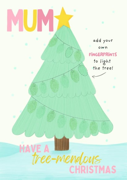 Cute Christmas Card - For Mum - Add Your Own Fingerprints created by Sian Moore Illustration
