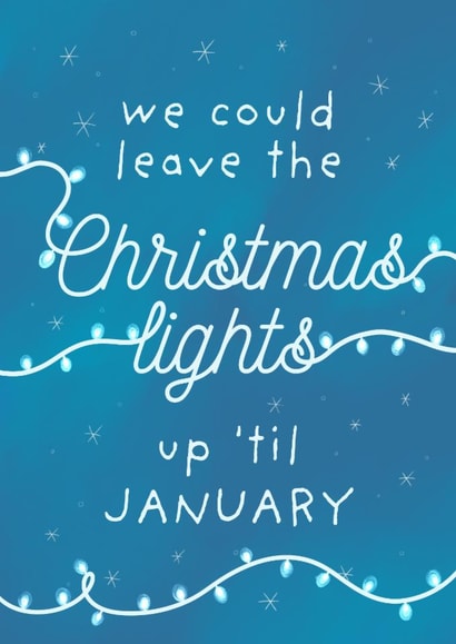 Taylor Swift Christmas Card - Lights Up Til January - Song Lyrics created by Sian Moore Illustration