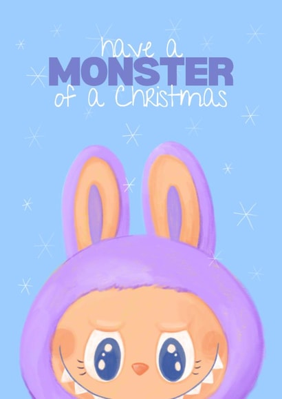 Cute Christmas Card - Labubu - Monster Christmas created by Sian Moore Illustration