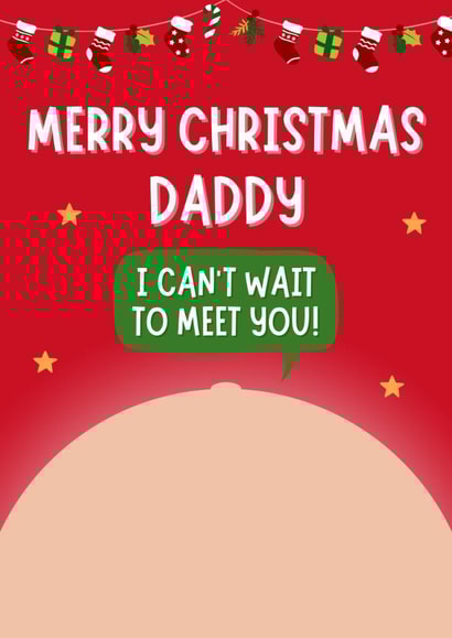 Cute Christmas Card - From The Bump - For Daddy created by Blush Boulevard