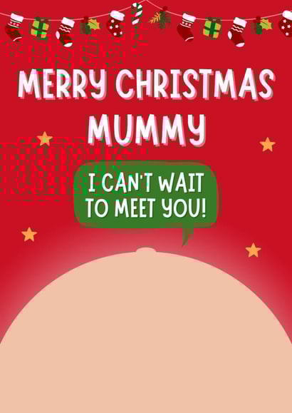Cute Christmas Card - From The Bump - For Mummy created by Blush Boulevard