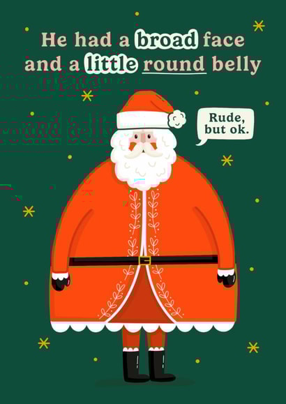 Funny Christmas Card - Santa - Rude, But Ok created by Abbie Imagine