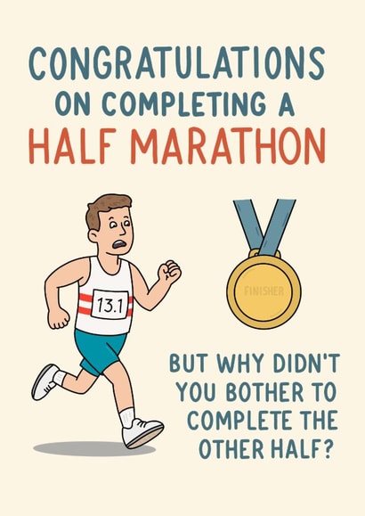 Fun congratulations card for a runner created by That Little Map Shop