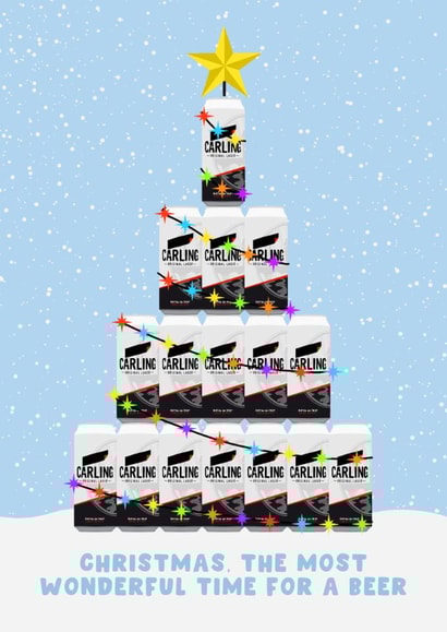 Fun Christmas Card - Carling Beer Tree - Most Wonderful Time created by Pink Peach Cards