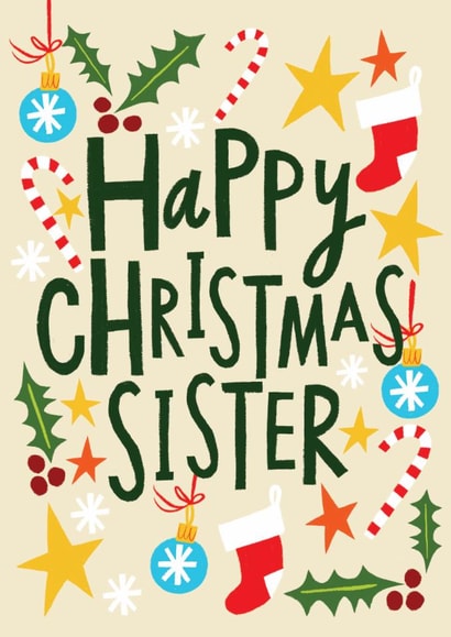 Classic Christmas Card - For Sister - Holly & Ivy created by @AimeeStevens.Design