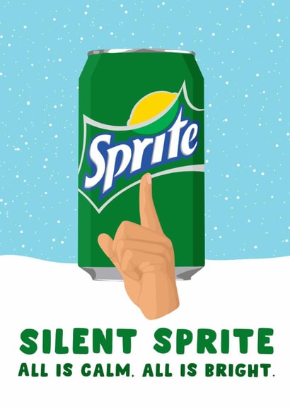 Funny Christmas Card – Silent Sprite – Festive Pun created by Pink Peach Cards