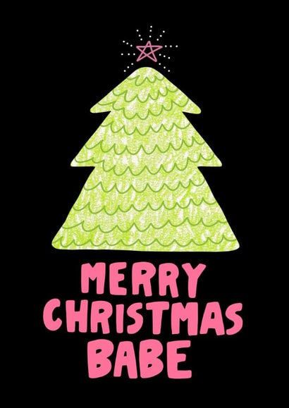 Merry Christmas Babe - Christmas Tree Card for the Real Babes created by Angela Chick