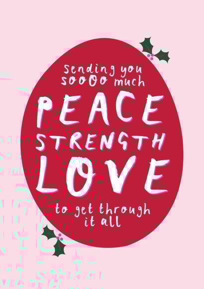 Heartfelt Christmas/New Year Card - Support Peace Love Strength - Difficult Time Of Year created by Bow & Bell