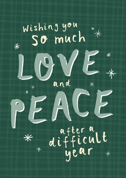 Heartfelt Christmas Card - Support Friendship Bereavement - Love & Peace created by Bow & Bell