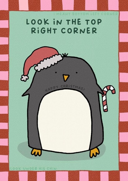 Fun Christmas Card - Penguin - Secret Message Game created by Sarah Harding