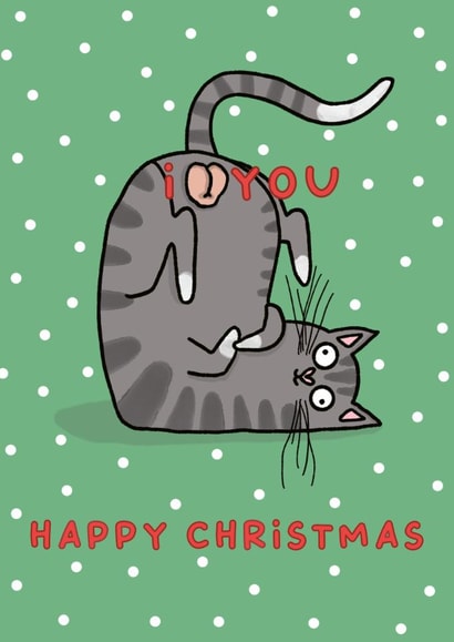 Funny Christmas Card - Cat Balls created by Sarah Harding