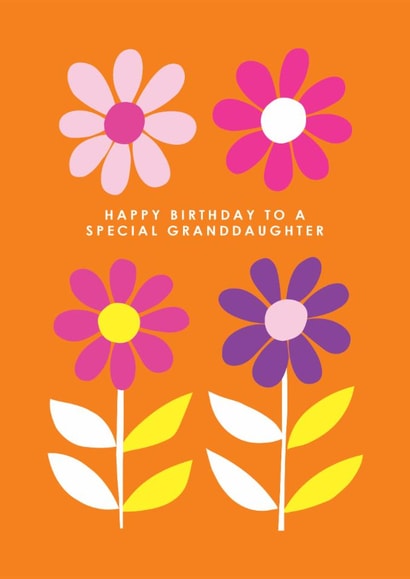 Classic Birthday Card - For Granddaughter - Flowers created by Happy Street