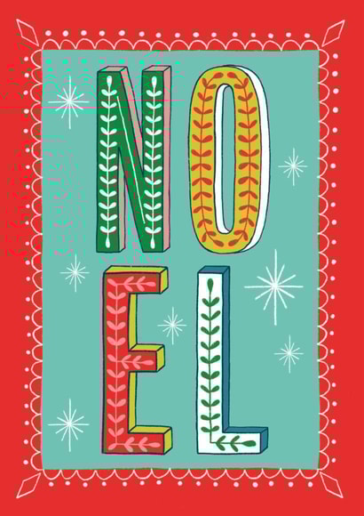 Classic Christmas Card - Noel - Decorative Letters created by Maggie Magoo Designs