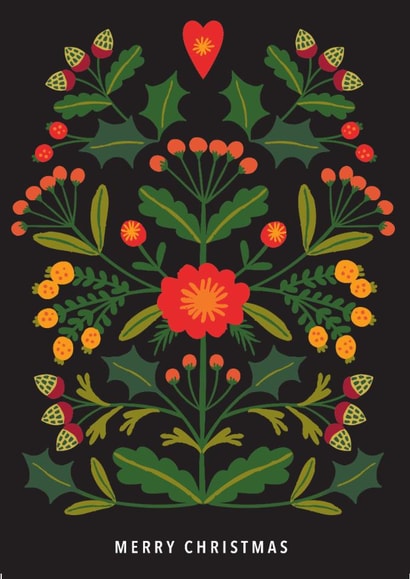 Arty Christmas Card - Winter Foliage - Berries And Leaves created by Maggie Magoo Designs