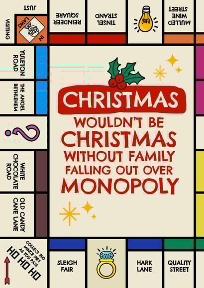 Funny Christmas Card - Monopoly - Wouldn't Be Christmas created by Mrs Best Paper Co.