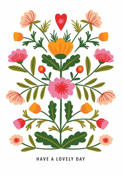 Pretty Birthday Card - Have A Lovely Day - Flowers created by Maggie Magoo Designs