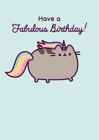 Cute Birthday Card - Pusheen - Unicorn created by Hype Associates