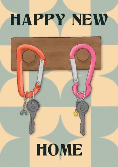 Classic New Home Card - Carabiners - LGBTQ+ created by The Queer Store