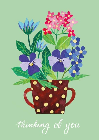 Pretty Thinking of You Card – Colourful Floral Bouquet created by Aida Khatmullina