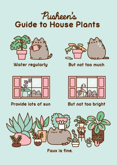 Cute Birthday/New Home Card - Pusheen - Guide To Gardening created by Hype Cards