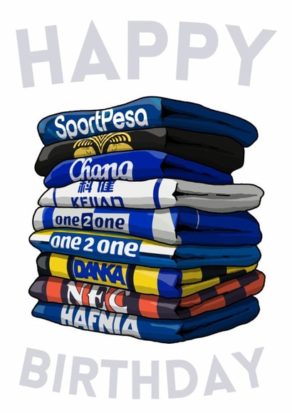 Classic Birthday Card - Everton Football Shirts - Stack created by Pedges Houseboat