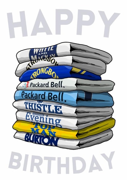 Classic Birthday Card - Leeds - Football Shirts created by Pedges Houseboat