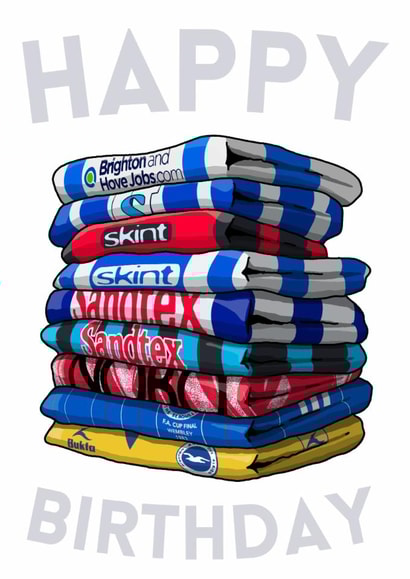 Classic Birthday Card - Football Shirts - Brighton & Hove created by Pedges Houseboat