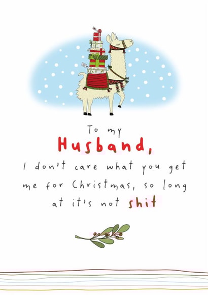 Funny Christmas Card - For Husband - Shit Present created by Dandelion Stationery