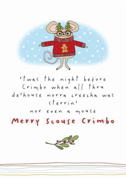Funny Christmas Card - For A Scouser - Merry Scouse Crimbo created by Dandelion Stationery