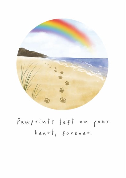Heartfelt Sympathy Card - Pet Loss Condolences - Pawprints created by Dandelion Stationery