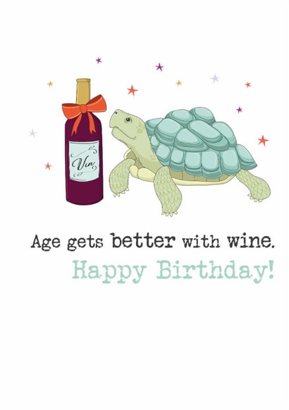 Fun Birthday Card - Age Gets Better With Wine created by Dandelion Stationery