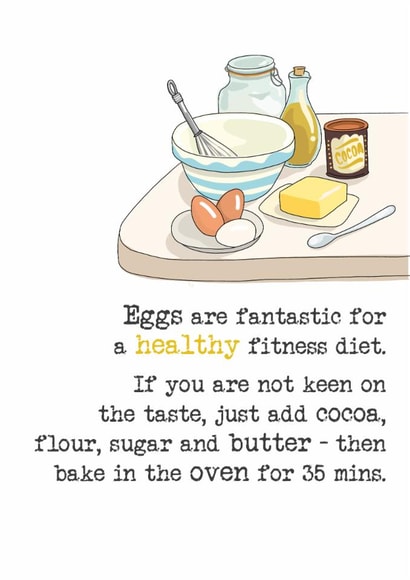 Funny Birthday Card - Eggs - Fitness created by Dandelion Stationery