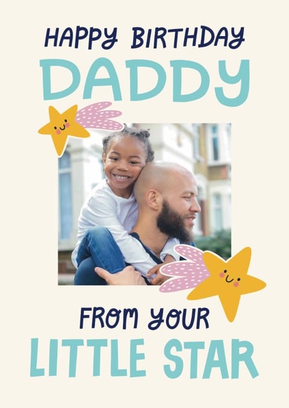 Cute Birthday Card - For Daddy - From Your Little Star created by Christine Cuddihy Illustration